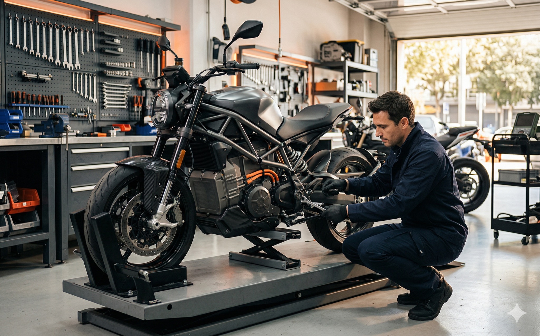 E-Motorrad Wartung in der Electric Horses Werkstatt